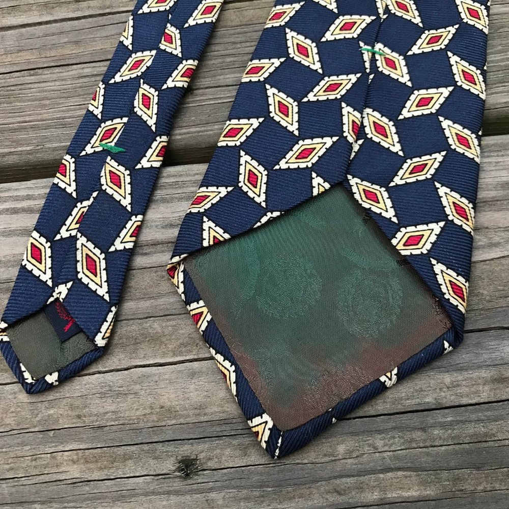 Tommy Hilfiger Men Tie 100% Italian Silk Necktie C - Picture 8 of 10